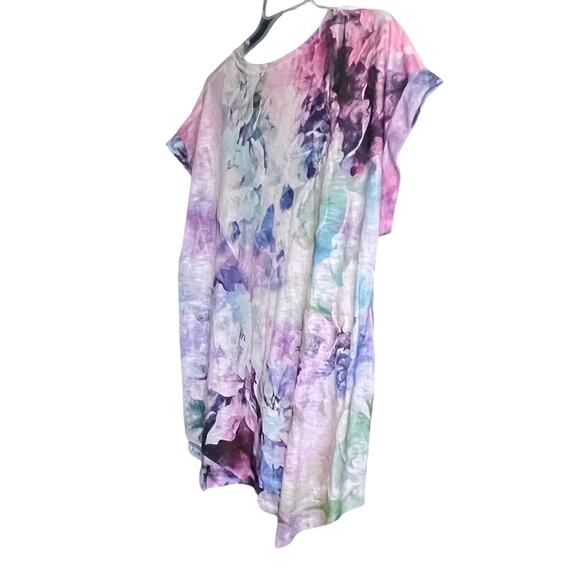 TIME & TRU CAP SLV ROUND NECK BLOUSE, WOMENS, XXL/2XL/20, PINK PURPLE BLUE GRN - Picture 5 of 12